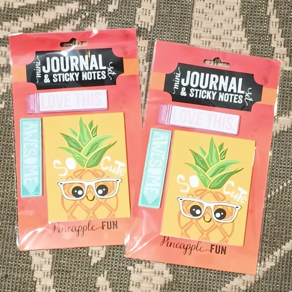 NWT ~ 2 Packages of Mini Journal & Sticky Notes Pineapple Fun Set - Picture 4 of 5